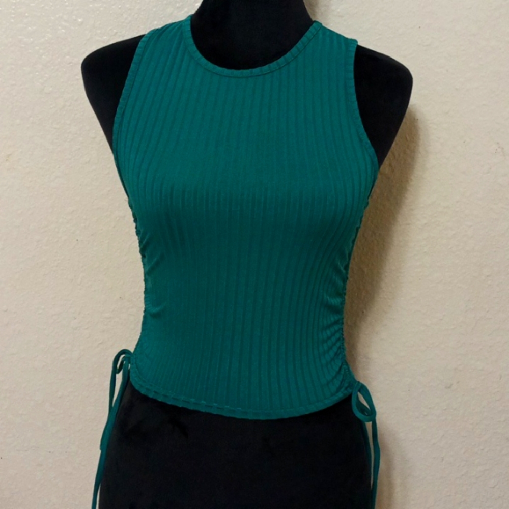 Better Be Teal crop top shirt size small, medium, and large